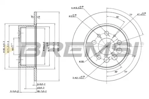 Тормозной диск CD6080S BREMSI