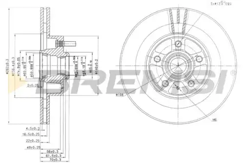 Тормозной диск CD6177V BREMSI
