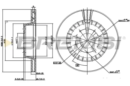 Тормозной диск CD6434V BREMSI