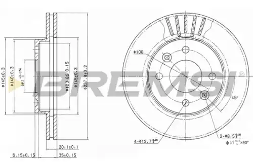 Тормозной диск CD6158V BREMSI