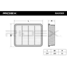 Воздушный фильтр 8A0069 RIDEX