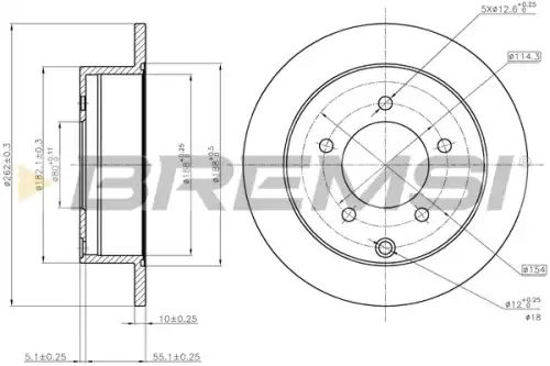 Тормозной диск CD7986S BREMSI