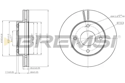 Тормозной диск CD8134V BREMSI