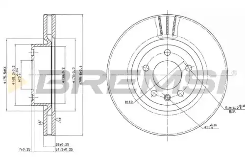 Тормозной диск CD6330V BREMSI