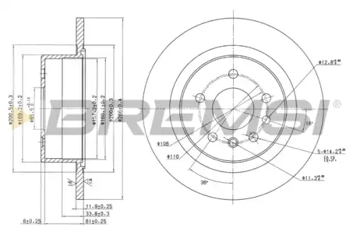 Тормозной диск CD6698S BREMSI