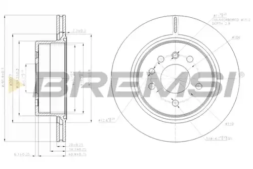 Тормозной диск CD7366V BREMSI