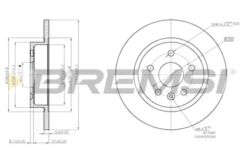 Тормозной диск CD7872S BREMSI