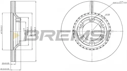 Тормозной диск CD7633V BREMSI
