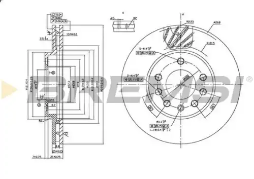 Тормозной диск CD7042V BREMSI