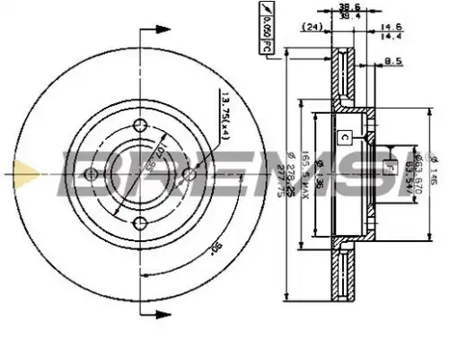 Тормозной диск CD6801V BREMSI
