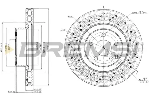 Тормозной диск CD7120V BREMSI