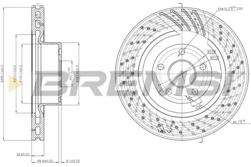 Тормозной диск CD7586V BREMSI