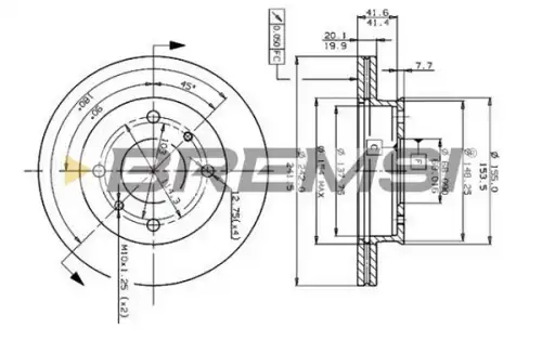 Тормозной диск CD6259V BREMSI