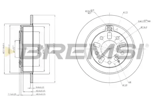 Тормозной диск CD6739S BREMSI