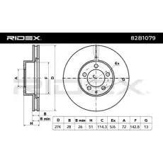 Тормозной диск 82B1079 RIDEX