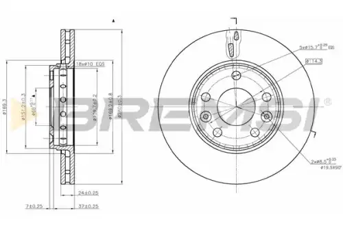 Тормозной диск CD7728V BREMSI
