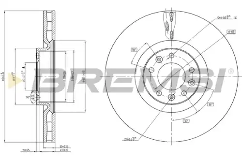 Тормозной диск CD8234V BREMSI