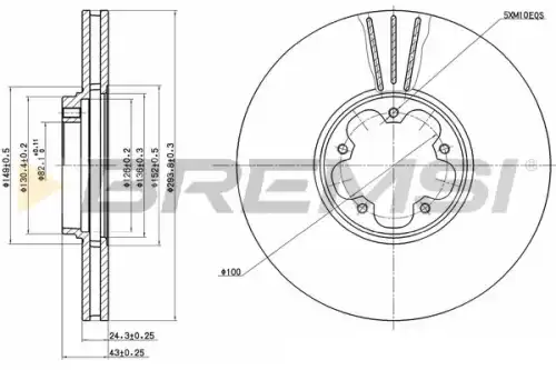 Тормозной диск CD7112V BREMSI