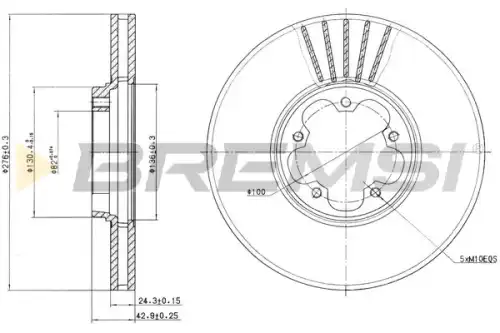 Тормозной диск CD7113V BREMSI