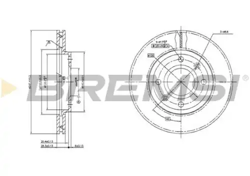 Тормозной диск CD6214V BREMSI