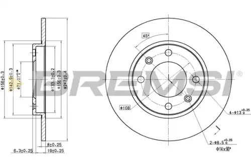 Тормозной диск CD6244S BREMSI