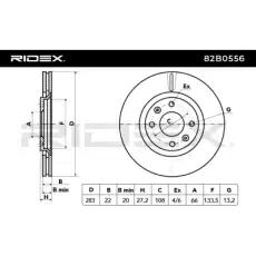 Тормозной диск 82B0556 RIDEX