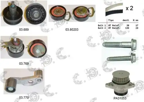 Комплект ремня ГРМ 04.5128PA2 AUTOKIT