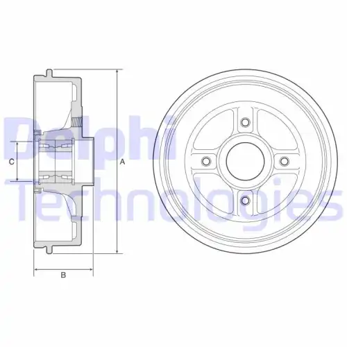 Тормозной барабан DELPHI BFR595