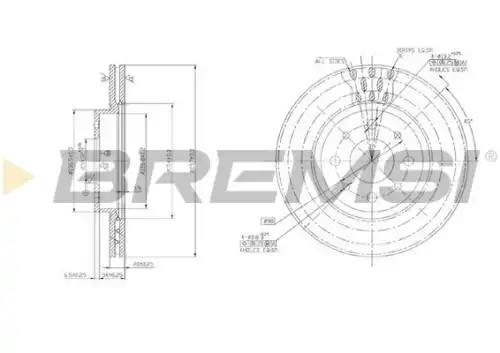 Тормозной диск CD6521V BREMSI