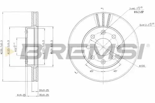 Тормозной диск CD7279V BREMSI