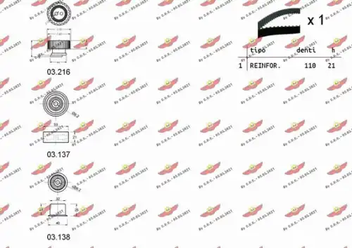 Комплект ремня ГРМ 04.5122 AUTOKIT
