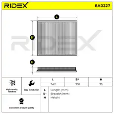 Воздушный фильтр 8A0227 RIDEX