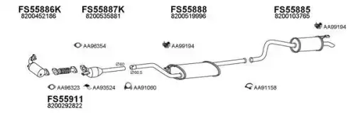 Система выпуска ОГ FS550342 FAURECIA
