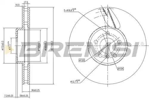 Тормозной диск CD8619VRD BREMSI