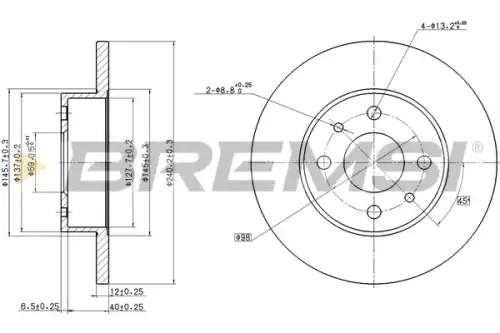 Тормозной диск CD6125S BREMSI