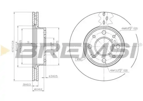 Тормозной диск CD6888V BREMSI