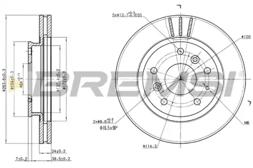 Тормозной диск CD6395V BREMSI