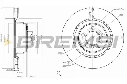 Тормозной диск CD7435V BREMSI