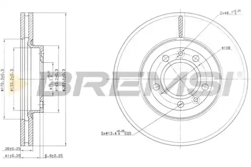 Тормозной диск CD7132V BREMSI