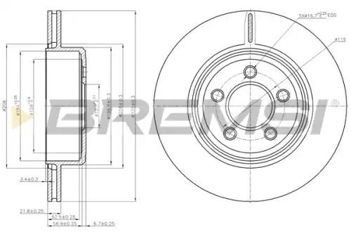 Тормозной диск CD7766V BREMSI