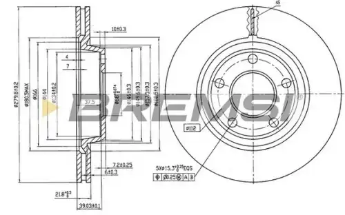 Тормозной диск CD7003V BREMSI