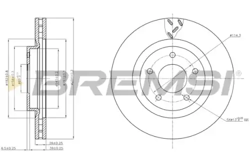 Тормозной диск CD7624V BREMSI