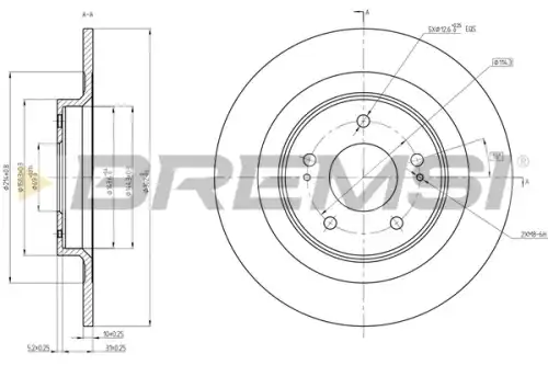 Тормозной диск CD8652S BREMSI