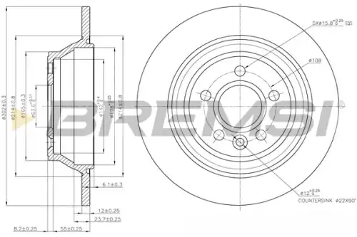 Тормозной диск CD7719S BREMSI