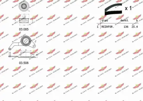 Комплект ремня ГРМ 04.5033 AUTOKIT