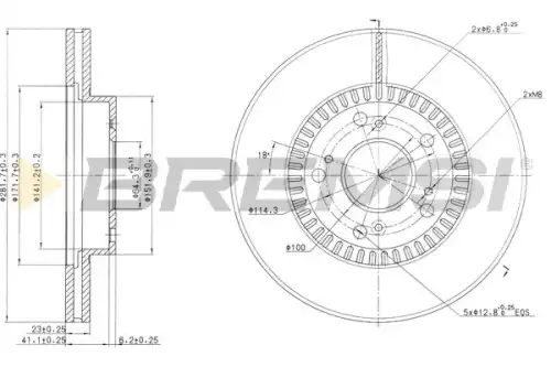 Тормозной диск CD7496V BREMSI