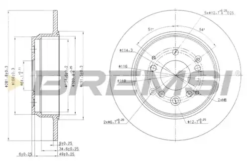 Тормозной диск CD7933S BREMSI