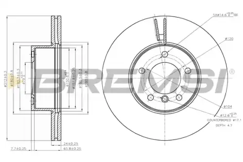 Тормозной диск CD7717V BREMSI