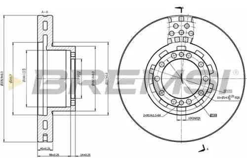 Тормозной диск CD5283V BREMSI