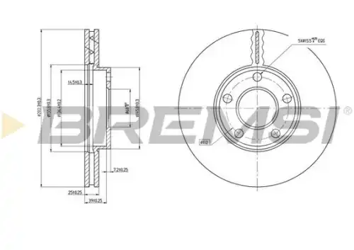 Тормозной диск CD7014V BREMSI